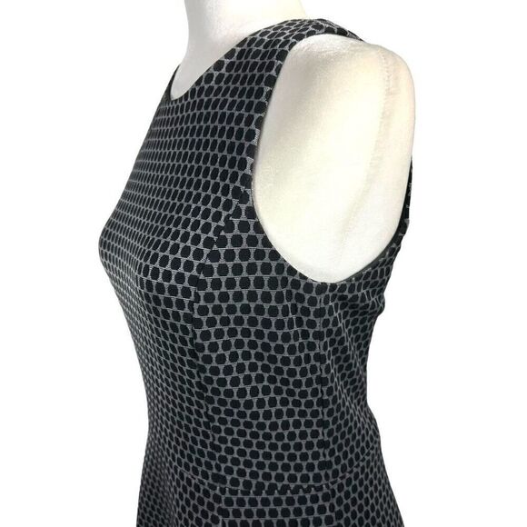 Theory Silver & Black Small Trekana Circuit Fit and Flare Dress Size 4 - Picture 3 of 12